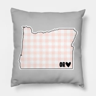 USA States: Oregon (pink plaid) Pillow