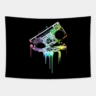 Melting Boombox (vintage distressed look) Tapestry