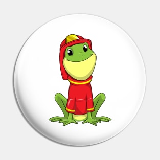 Frog as Firefighter with Helmet Pin