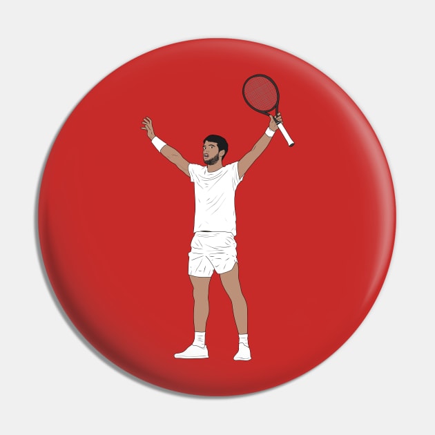 Carlos Alcaraz Spain Tennis Minimalist Pin by Hevding