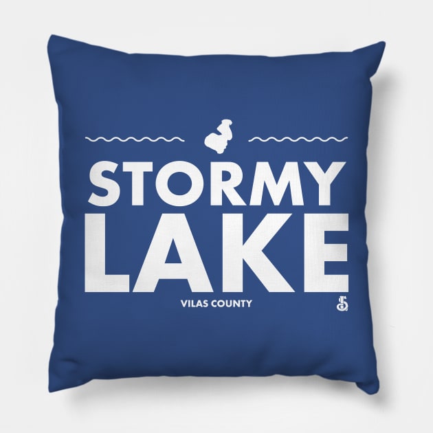 Vilas County, Wisconsin - Stormy Lake Pillow by LakesideGear