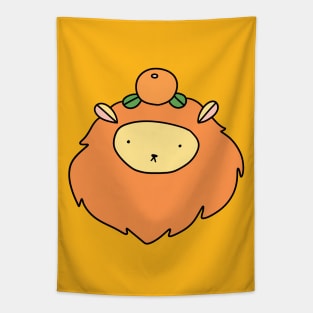 Orange Lion Face Tapestry