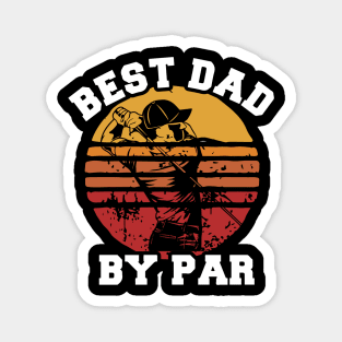 Best Dad By Par, Golfer Gift For Father, Retro Style Magnet