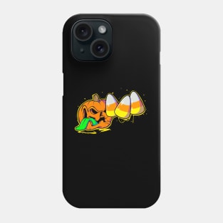 Spooky Creepy Halloween Evil Pumpkin Eating Candy Corn Phone Case