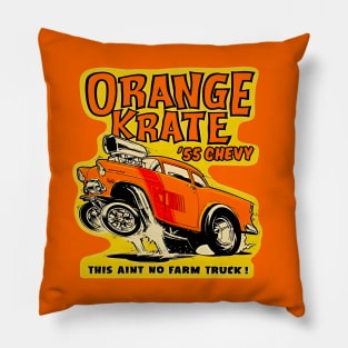 Orange Crate '55 Chevy Gasser Pillow