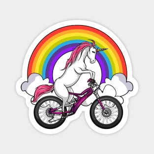 Unicorn Riding Bike Magnet