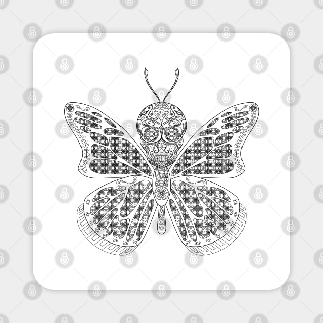 moth in mothra deadly skull ecopop Magnet by jorge_lebeau