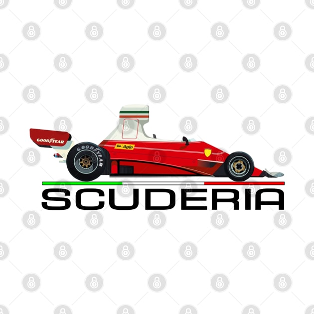 SCUDERIA F1 vintage Italian formula one car black by Lefteris