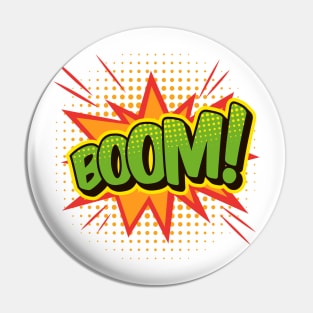 BOOM Comic Book Word Art Pin