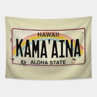 Vintage Hawaii License Plate KAMA'AINA Tapestry