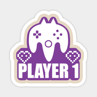 Gamer Player-1 Shirt and Gifts for Gaming and Gaming Lovers Magnet