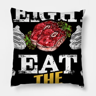 Lift Weights Eat Steaks - Funny Workout Gym Meat Lover Pillow