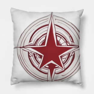 Red Star Emblem Graphic Tee Design No. 508 Pillow