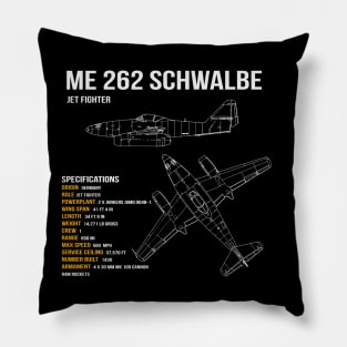 Me 262 German Fighter Jet Plane Pillow