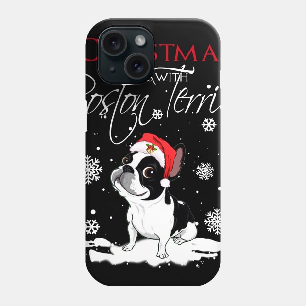 Christmas begins with Boston Terrier Phone Case by TeeAbe