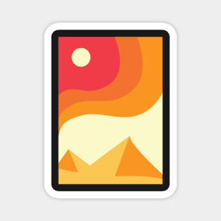 Minimalist Modern Desert Landscape Graphic Design Magnet