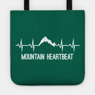 Mountain Heartbeat Hiking Camping Skying Lovers Gift Tote