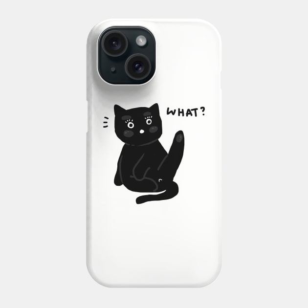 Black Cat Cute Phone Case by meilyanadl