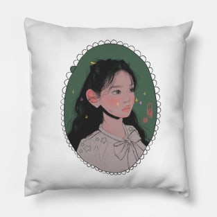 girl in a picture frame Pillow