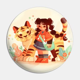 Little Girl and Tiger Pin