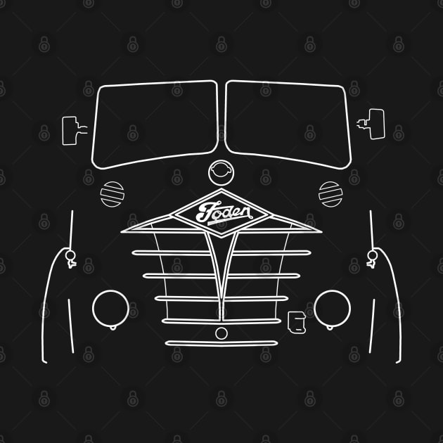 Classic Foden S18 lorry white outline graphic by soitwouldseem