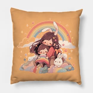 girl and boy Pillow