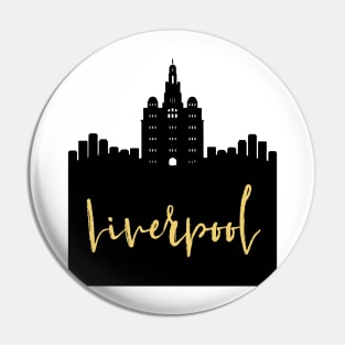 LIVERPOOL ENGLAND DESIGNER SILHOUETTE SKYLINE ART Pin