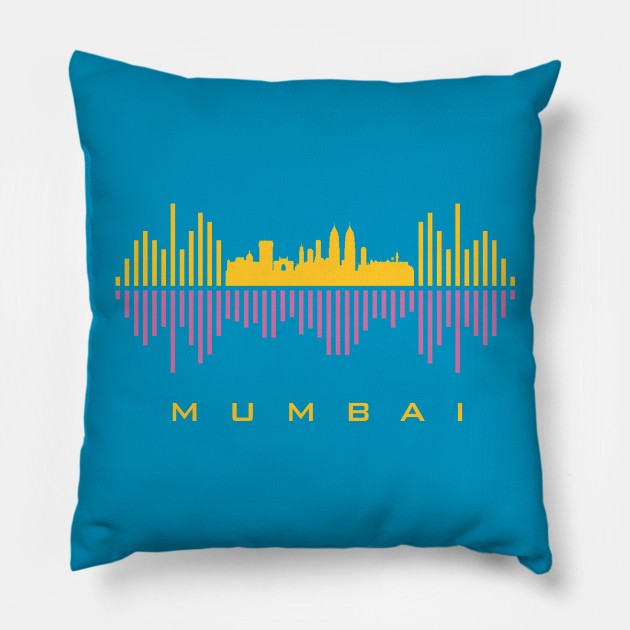 Mumbai Soundwave Pillow by blackcheetah