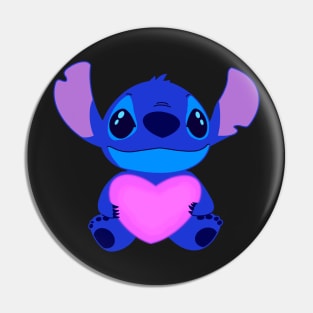 Stitch with heart Pin