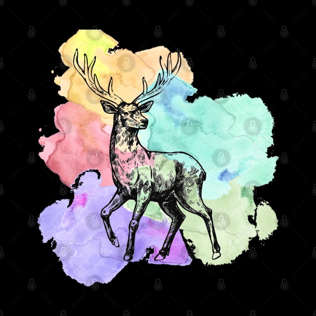 Deer in Bloom by Art by Ergate