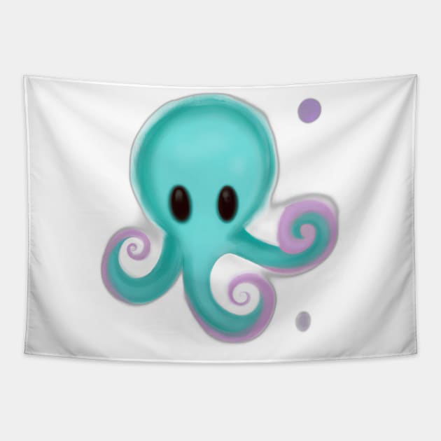 Cute Octopus Drawing Tapestry by Play Zoo