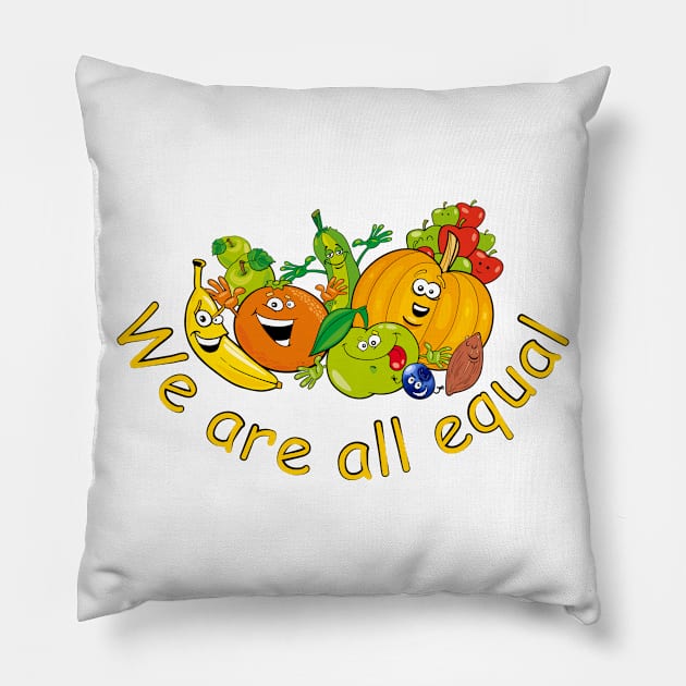 group of fruit and vegetables Pillow by Johnny_Sk3tch