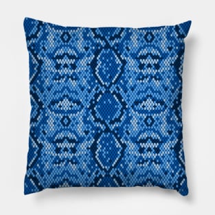 Blue Snake Skin Pattern Pillow