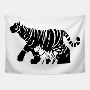 Black and White Tigers Tapestry