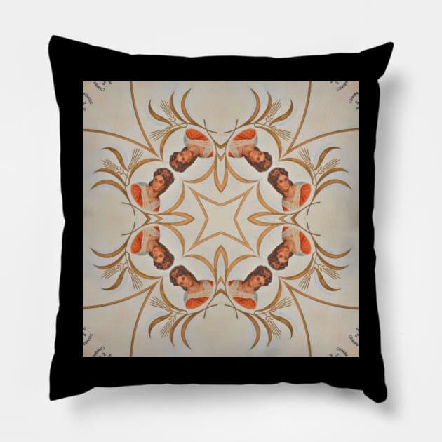 Porcelain Lady 19th Century Mandala Pillow by Gilded Age