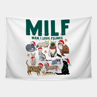 MILF Man I Love Felines Cat Christmas Tapestry