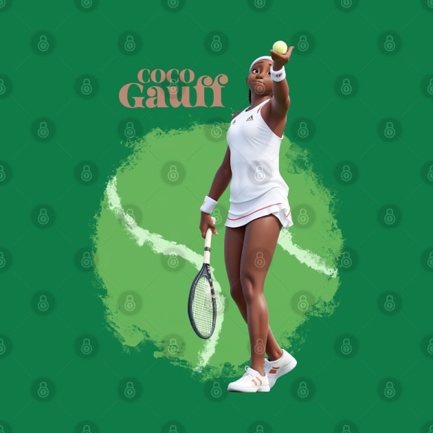 Coco Gauff cartoon by BAJAJU