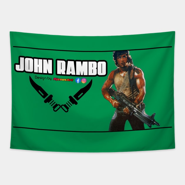 John Rambo5 Tapestry by PjesusArt