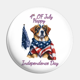 Patriot Pup in Stars and Stripes Pin