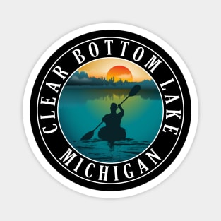 Clear Bottom Lake Kayaking Michigan Sunset Magnet