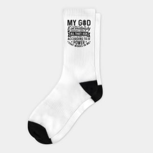 Exceedingly Abundantly Ephesians 3:20 Christian Faith Gift Socks