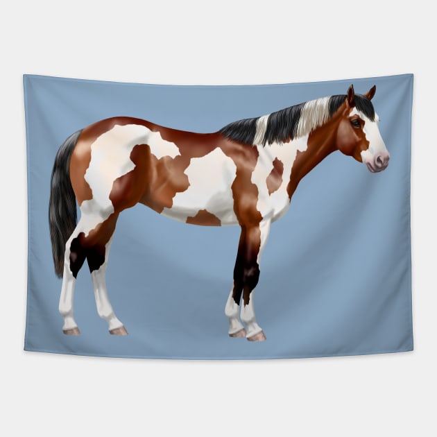 Brown Bay Tovero Pinto Paint Horse Tapestry by csforest