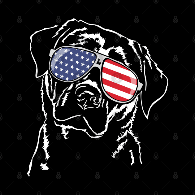 Proud Patriotic Labrador Lab American Flag dog by wilsigns