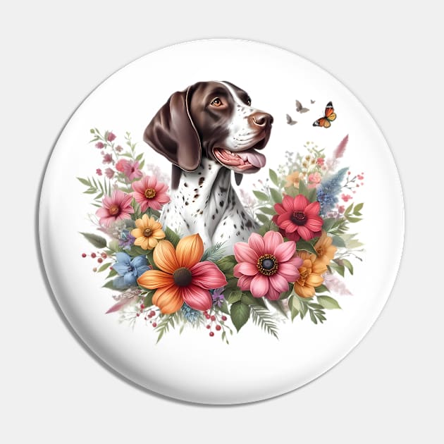 A pointer dog decorated with beautiful colorful flowers. Pin by CreativeSparkzz