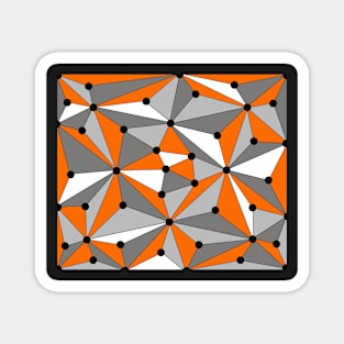 Abstract geometric pattern - orange, gray, black and white. Magnet