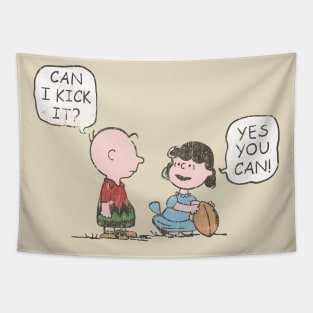 yes you can kick // retro art Tapestry