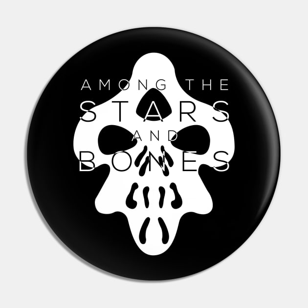 Among the Stars and Bones White Transparent Logo Pin by amongstarsbones