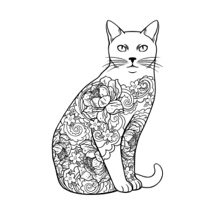 Cat In Lotus Tattoo T-Shirt