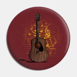 Wooden Guitar Pin