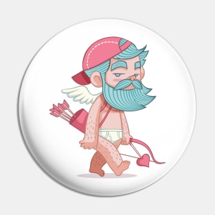 Beard cupid cartoon character design. Pin